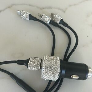 Studded with bling car cell phone charger.